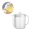 1pc 1500ml Grease Separating Measuring Cup Creative Kitchen Grease Trap with Strainer Filter for Home (White)