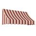 Awntech 7.375 ft Nantucket Fixed Awning Acrylic Fabric Burgundy/Tan Stripe