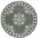 HomeRoots 8 ft. Round Gray Round Oriental Stain Resistant Indoor & Outdoor Rectangle Area Rug - Gray and Ivory - 8 ft.