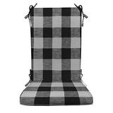 Indoor Outdoor Foam Rocker Rocking Chair Pad Cushions Fits Barrel Rockers Cushion Back 18 W X 24 H Seat 18 W X 20 D Choose Color (Matte Black Buffalo Plaid)