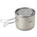 Lixada Lixada 1600ml Titanium Pot Ultralight Portable Hanging Pot with Lid and Foldable Handle Camping Hiking Backpacking