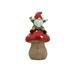 Happy Gnome on Red Mushroom Garden Statue 9