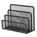 JeashCHAT Desktop File Organizer Clearance Metal Mesh File Holder with 3 Vertical Compartments for Home School Office Black