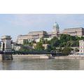 Danube River Chain Bridge Royal Palace Budapest - Laminated Poster Print - 12 Inch by 18 Inch with Bright Colors and Vivid Imagery