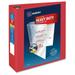 Avery Heavy-duty Ezd Ring Reference View Binders - 3 Binder Capacity - Letter - 8.50 Width X 11 Length Sheet Size - 670 Sheet Capacity - D-ring Fastener - 4 Pockets - Poly Chipboard - Red (79325)