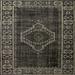 Ahgly Company Indoor Square Mid-Century Modern Mid Gray Persian Area Rugs 4 Square
