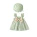 Pimfylm Cute Spring Dresses Baby Girls Summer Dress Chiffon Princess Tutu Dress Floral Beachwear Suspender Sundress Skirt Little Girl Clothes 2023 Green 0-3 Months