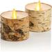 Birch Bark Flameless Tealight Candle - Set of 2 - LED Battery Operated Lights for Holidays - 2 x 2