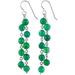 Emerald Green Agate Gemstone Sterling Silver Long Chandelier Green Earrings