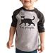 7 ate 9 Apparel Kids Funny Ew People Black Cat Halloween Quarantine Raglan Grey