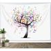 HVEST Music Note Tree Tapestry Creative Colorful Musical Notes and Watercolor Tree on White Background Wall Hanging Tapestry for Bedroom Living Room Dorm Party Wall Decor 59X51 Inches