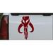 Star Wars Mandalorian Skull Boba Fett Car or Truck Window Laptop Decal Sticker Burgundy 6in X 4.1in