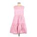 Brooke Wright Casual Dress - Midi: Pink Batik Dresses - Women's Size Medium