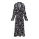 REISS Women's Callie Belted Ruffle Printed Midi Dress - Size 8 Black