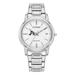 Women's Citizen Watch Silver Akron Zips Eco-Drive White Dial Stainless Steel