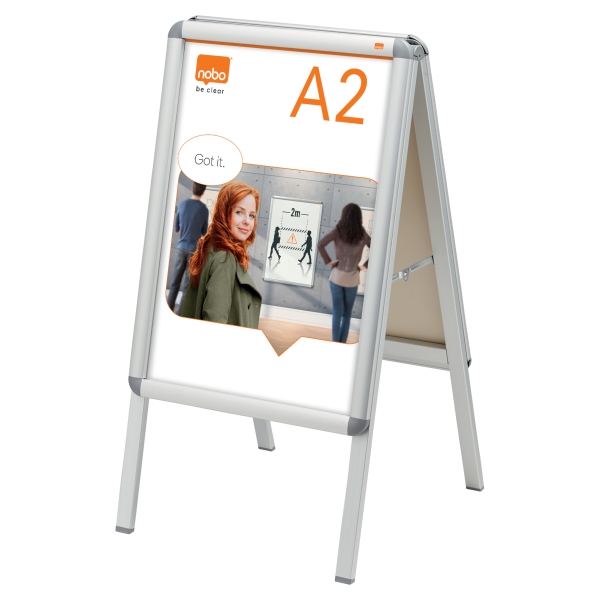 Nobo Plakatständer 1902207 DIN A2 Alurahmen silber Image