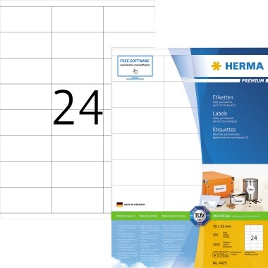 HERMA Etikett Premium 4429 70x35mm weiß 2.400 St./Pack. Image