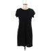 Gap Casual Dress - Shift Crew Neck Short sleeves: Black Print Dresses - Women's Size Medium