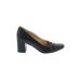 Naturalizer Heels: Pumps Chunky Heel Classic Black Print Shoes - Women's Size 7 - Almond Toe