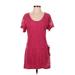 Athleta Casual Dress - Mini Scoop Neck Short sleeves: Pink Solid Dresses - Women's Size Small