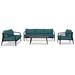 Joss & Main Loli 4 Piece Sofa Loveseat Set - Slate/Pebble Gray - Canvas Charcoal Metal in Black | Outdoor Furniture | Wayfair