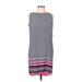 Halogen Casual Dress - Mini Crew Neck Sleeveless: Pink Stripes Dresses - Women's Size Medium