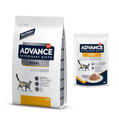 Advance Veterinary Diets Katzenfutter: 8kg Renal Trockenfutter + 12x85g Renal Nassfutter zum...