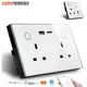 WIFI Smart Tuya USB Type C Wall Socket UK Plug Outlet 13A Power Touch Switch Wireless Energy