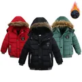 Autumn Winter Boys Jacket New Keep Warm Baby Coat Hooded Zipper Fashion Fur Collar Boys Outerwear 2