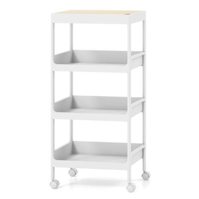 Costway 3/4 Tier Utility Rolling Cart with Detachable Tray Top and Locking Wheels-4-Tier