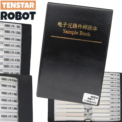 170 Werte 8500 Stück SMD-Widerstand 1 % 0R ~ 10 M 0201 0402 0603 0805 1206 Musterbuch-Widerstände Image