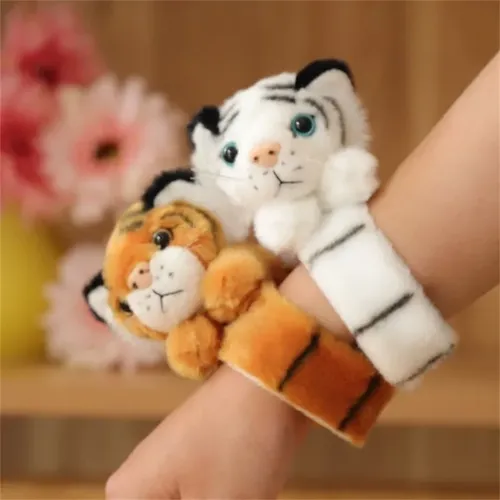 Umarmung Slap Armband Tiere sortiert Stofftier Plüsch Slap Armbänder Bulk Tiger gefüllt Plüsch