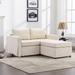 Module Cream Sectional Sofa Sleeper Loveseat with Chaise for Living Room, Reclining Loveseat Sofa Bed w/ Removable Cushions