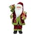 16" Red and Green Grand Imperial Santa Claus with Gift Bag Christmas Tabletop Figurine