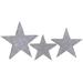 Set of 3 LED Lighted Silver Stars Outdoor Christmas Decorations 24"