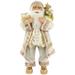 24" White and Ivory Santa Claus with Gift Bag Christmas Figure