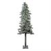 6ft Lightly Flocked Glittered Woodland Alpine Artificial Christmas Tree - Clear Lights - 6'