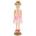 15.5" Pink Tutu Blonde Wooden Ballerina Wooden Christmas Nutcracker