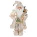 16" Holly and Berries Santa Claus with Teddy Bear Christmas Figure