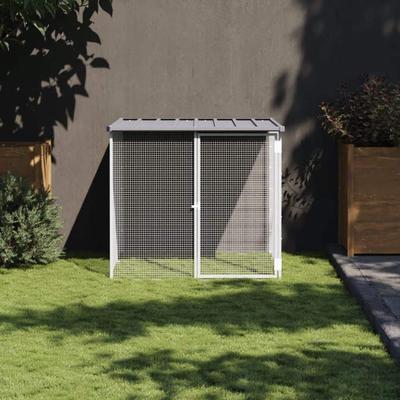 vidaXL Chicken Cage with Roof Light Gray/Anthracite multisize Galvanized Steel
