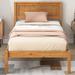 Twin Size Platform Bed Frame w/ Classic Headboard Upholstered Bed, Oak