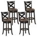 Gymax 31'' Swivel Bar Stool Set of 4 Bar Height PU Leather Seat Rubber