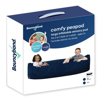 Bouncyband Comfy Peapod, Inflatable Sensory Pod , 80", Blue