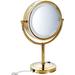 KESHENGDA 8.5 inch LED Makeup Mirror with 10x Magnification Tabletop Two-Sided has Three Colors Lights Gold Finish(8.5in 10x)