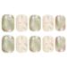 Ultra-thin Square Fake Nails Set Sweet Spring Shattered Flowers False Nails with Glue for Finger Decoration Home Nail DIY