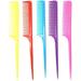 1PC/10PCS Portable Random Color Hair Comb Salon Brush Styling Hairdressing Tail Plastic Comb Set with Thin and Long Handle 10PCS Random Color