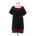 Style&Co Casual Dress - Mini Square Short sleeves: Black Dresses - Women's Size Large