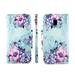 Blue Flower Case For Samsung J3 (2018) Express Prime 3 /J3 Achieve / J3 Star / Amp Prime Wallet Cover Flap Magnetic Closure Snap-on Book Style Cases Card Holders Folio Standing Wrist Strap Pu Leather