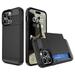 FIEWESEY for iPhone 15 Case for iPhone 15 Pro Case for iPhone 15 Plus Case for iPhone 15 Pro Max Case Card Holder Protective Shockproof Hidden Card Slot Wallet Case for iPhone 15 Pro Max(Black)