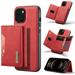 Dteck for Apple iPhone XS/X Magnetic Case Retro PU Leather Wallet Case Detachable with Trifold Wallet Cash Slot Credit Cards Holder Pocket red